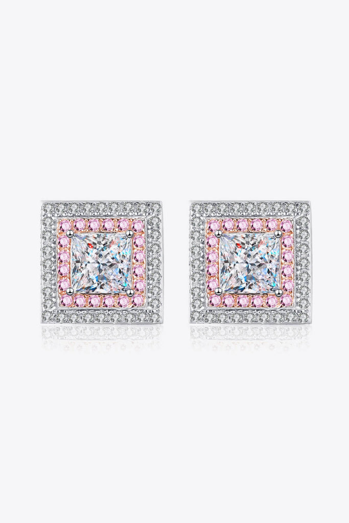 Moissanite Square Stud Earrings